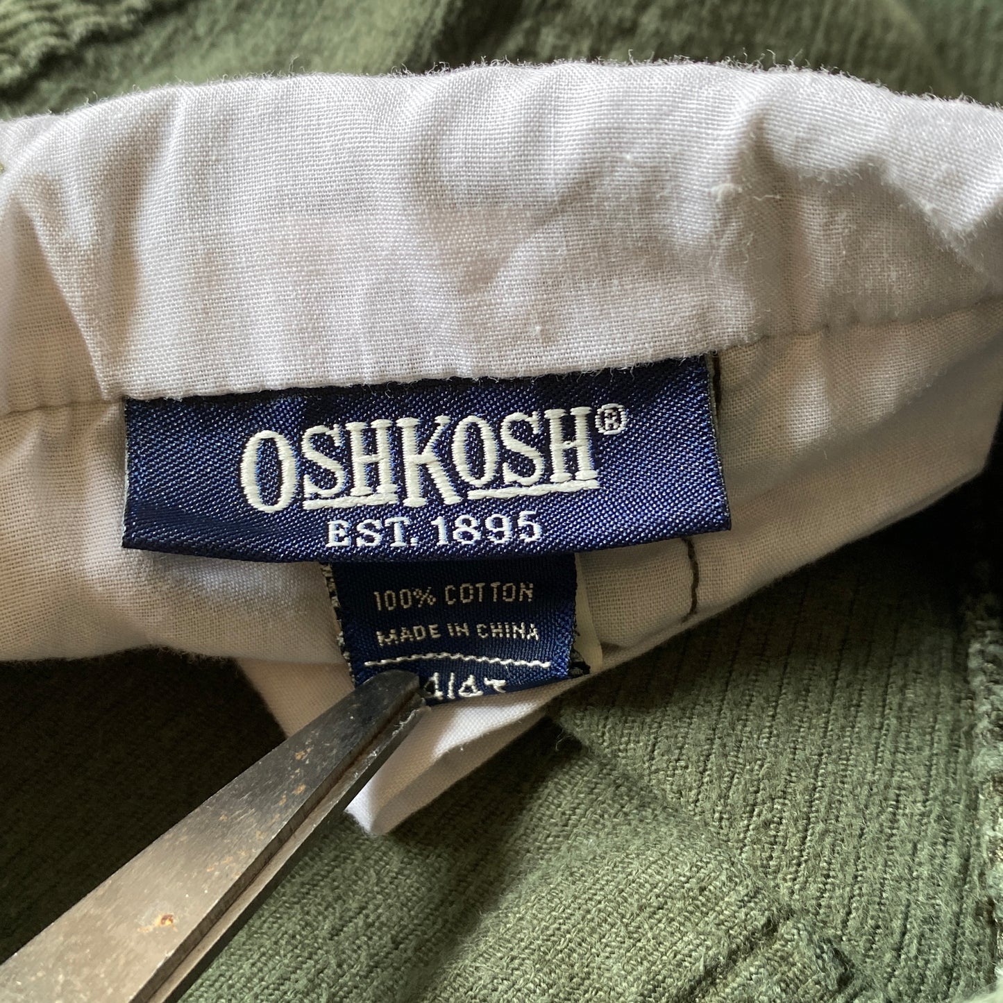 Retro OshKosh Moss Green Cord Overalls (4T)