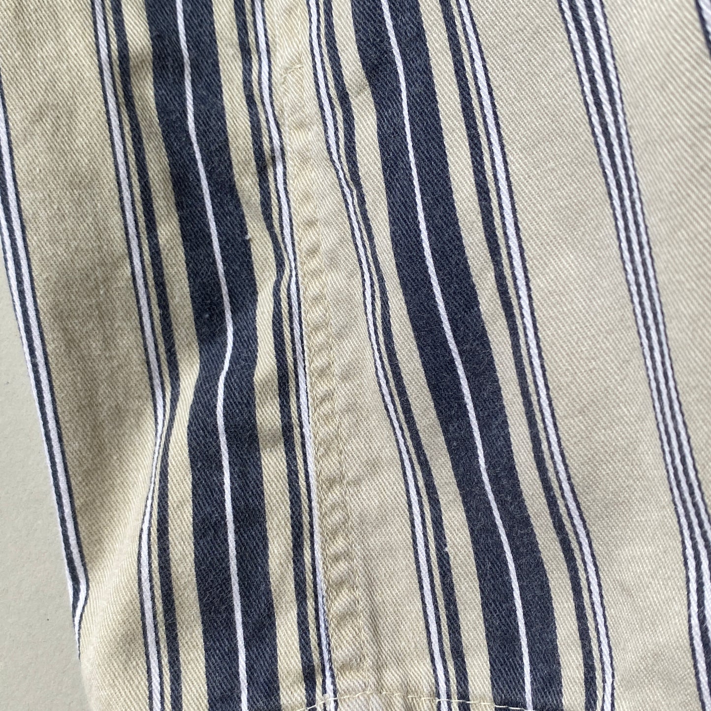 Vintage Beige/Navy Blue Multi-Stripe Shortalls (12M)