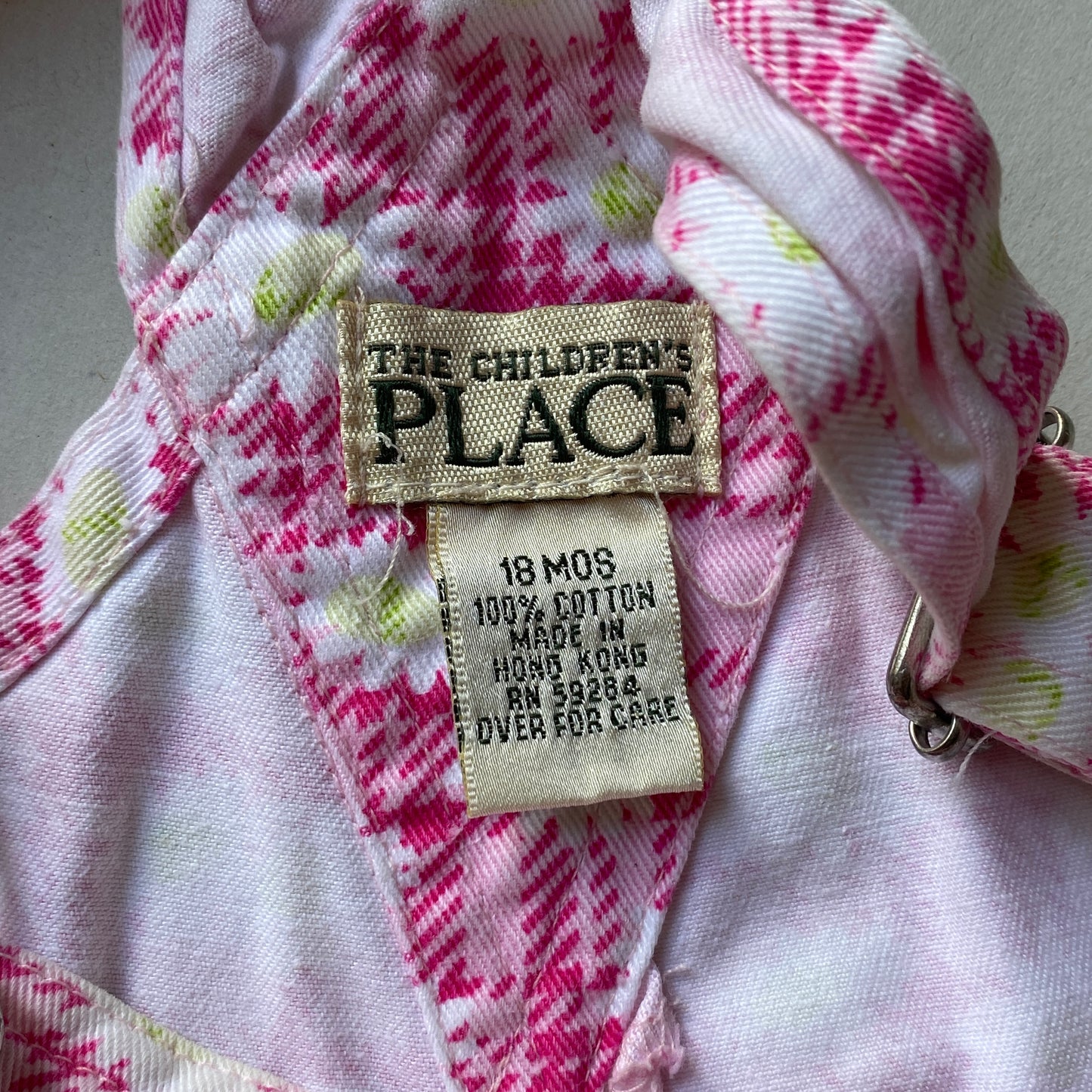 Vintage Pink Floral Plaid Overalls (18M)