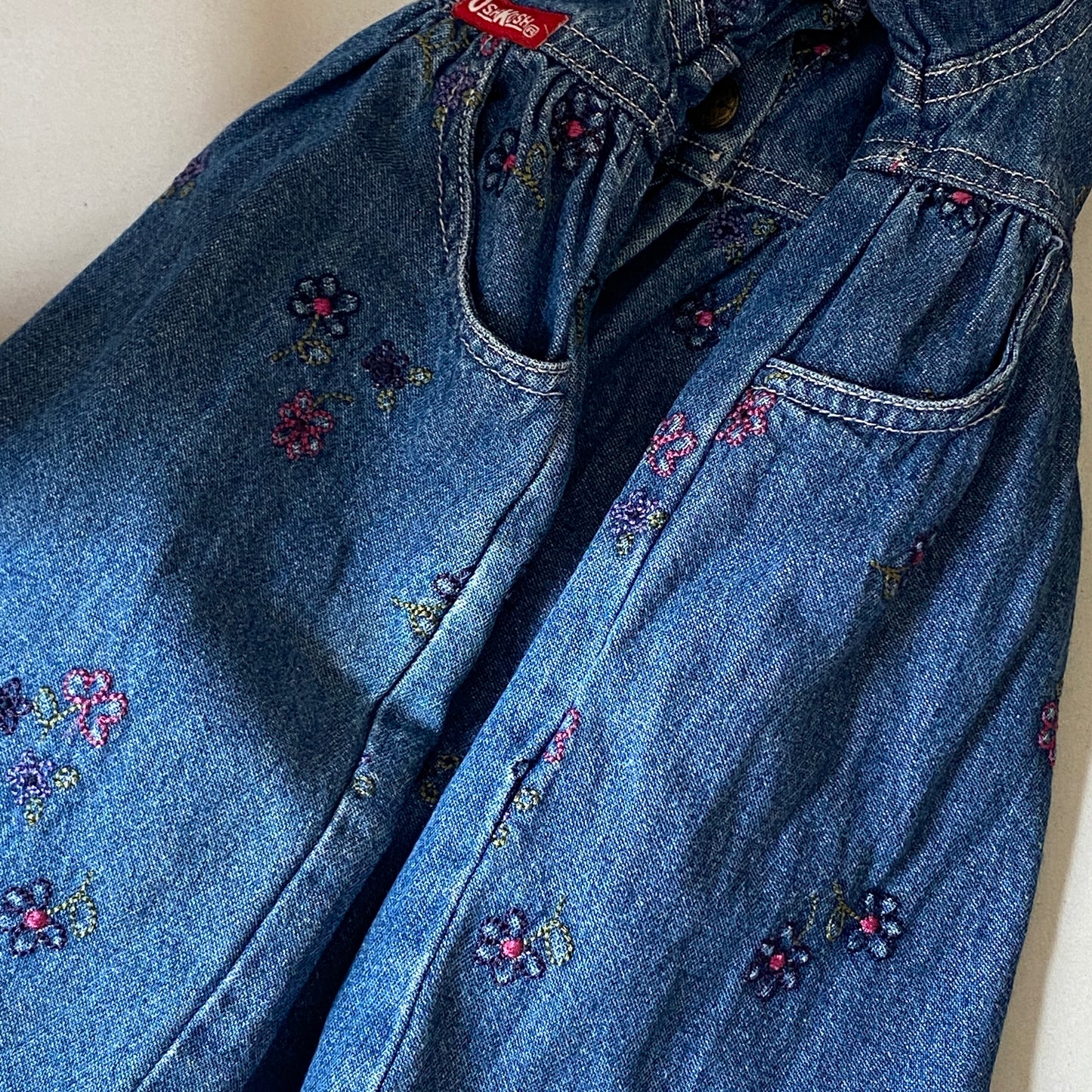 OshKosh Denim Floral Button-Back Dress (2Y)