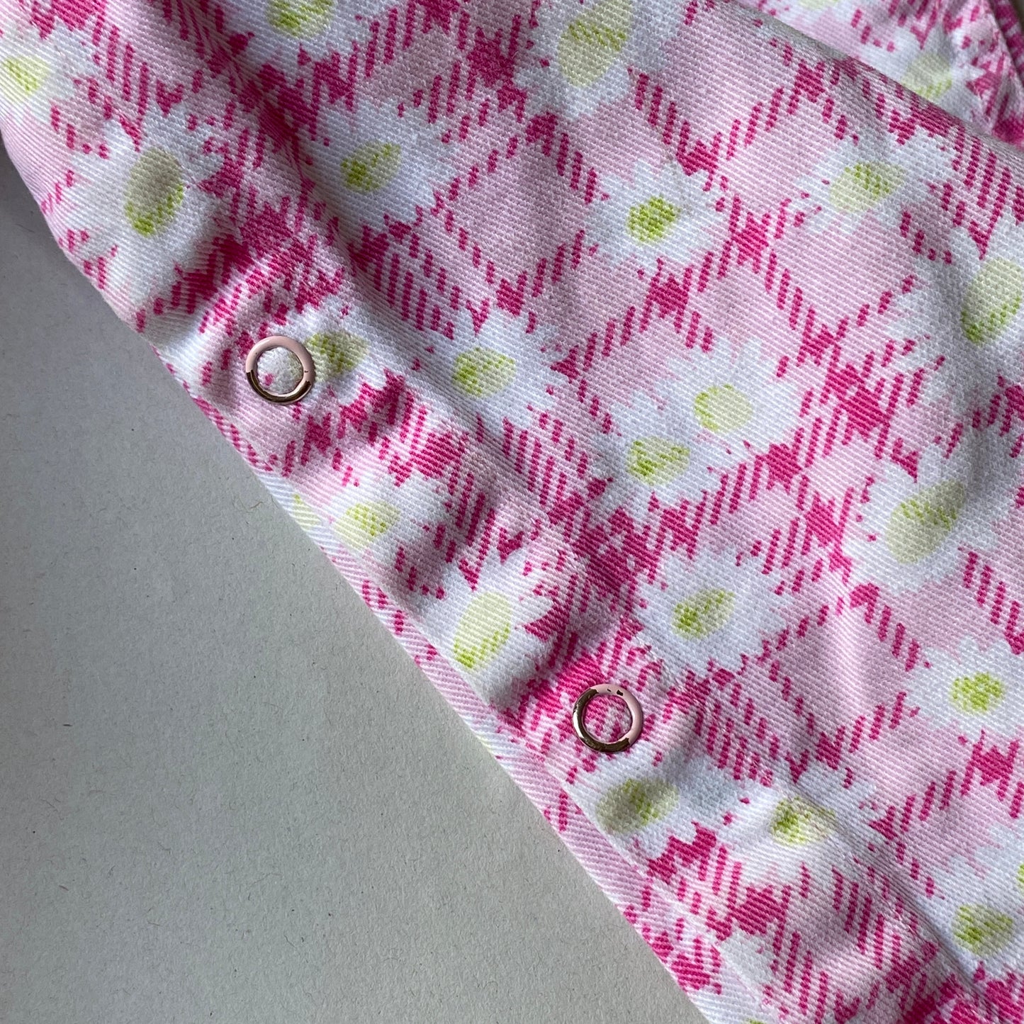 Vintage Pink Floral Plaid Overalls (18M)