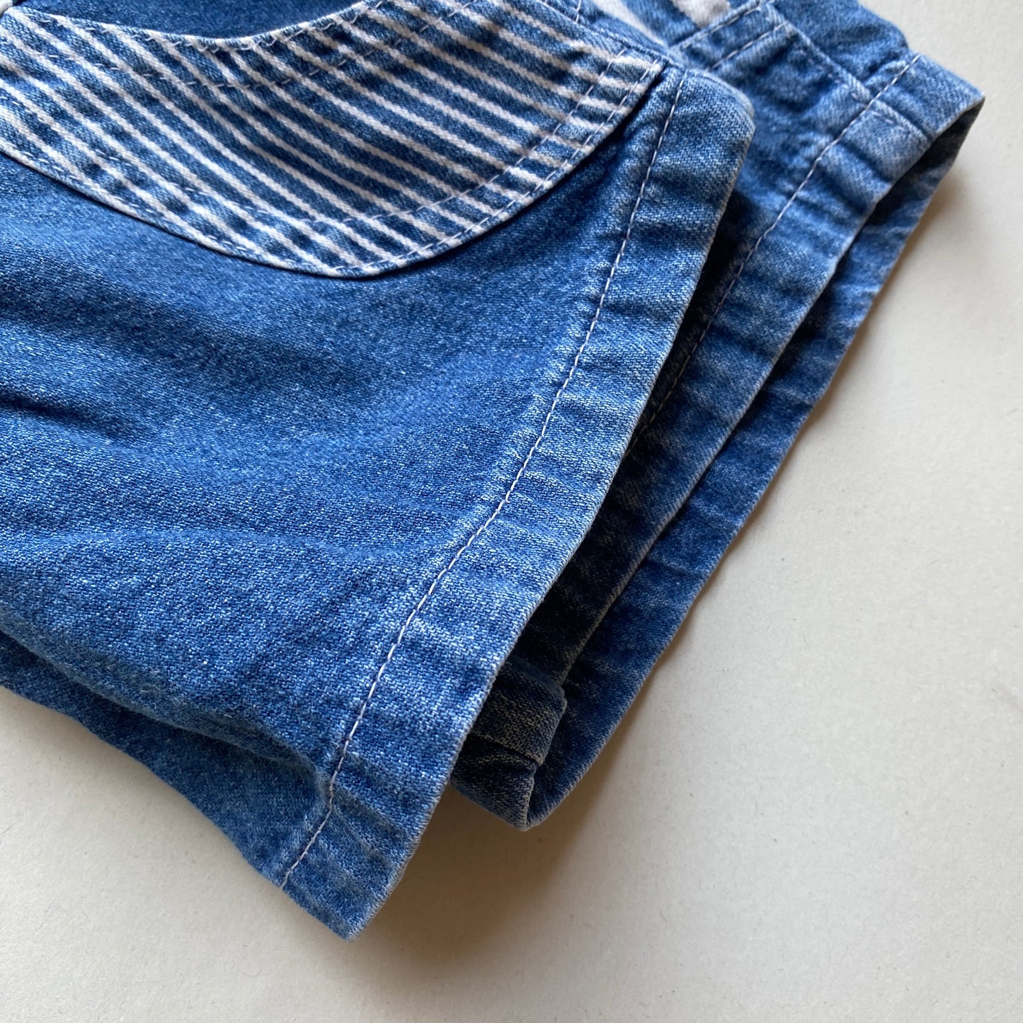 Vintage Multi-Strip Denim Shortalls (2T)