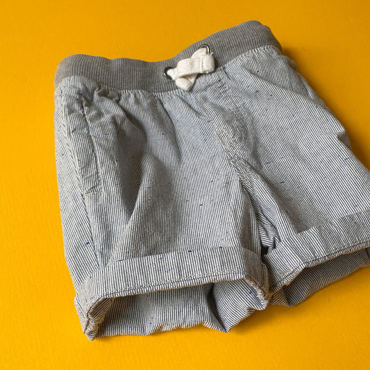 Functional Drawstring Grey Striped Shorts (2T)