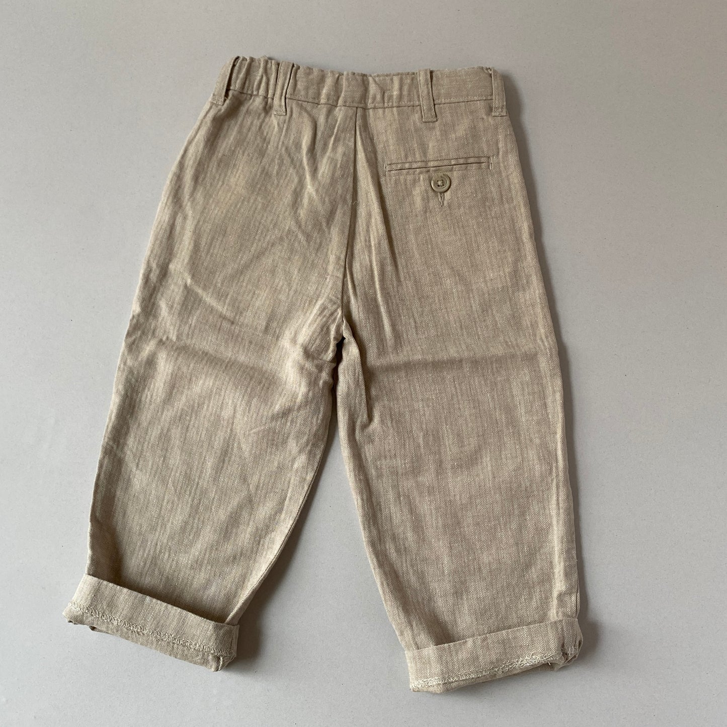 Linen-Blend Beige Trousers (2T)