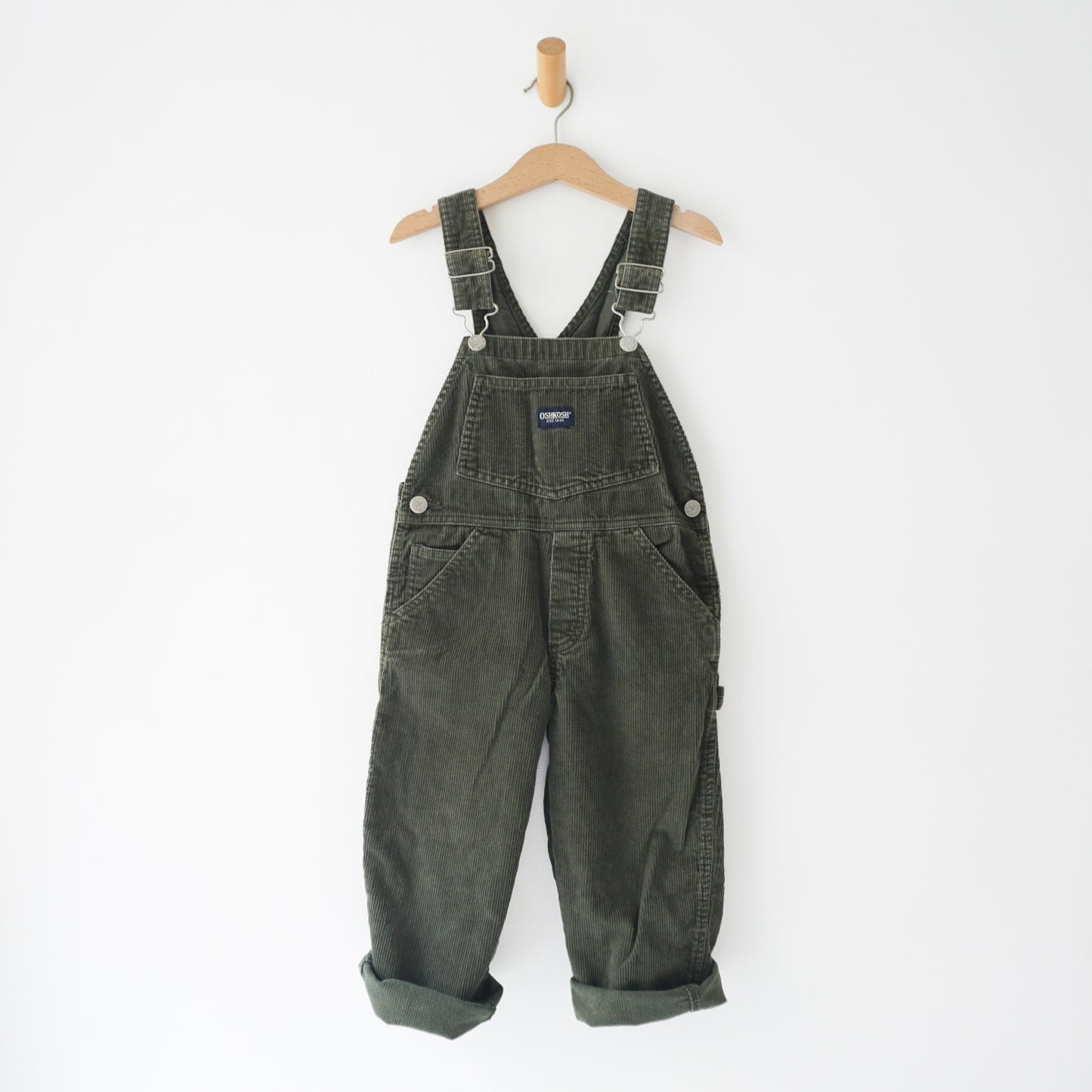 Retro OshKosh Moss Green Cord Overalls (4T)