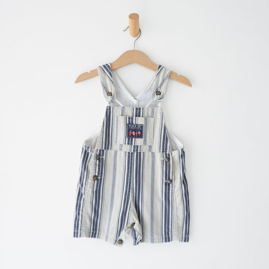 Vintage Beige/Navy Blue Multi-Stripe Shortalls (12M)