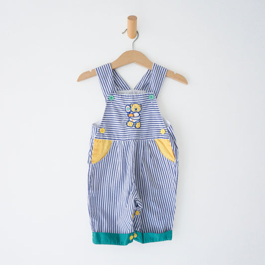 Vintage Bear Stripe Overalls (6/9M)