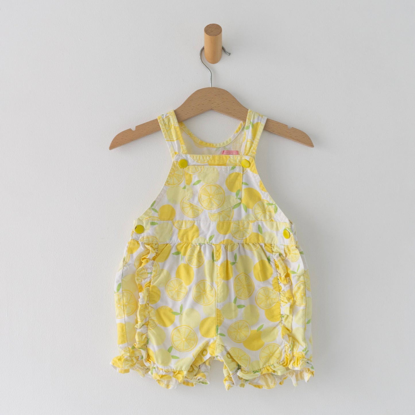 Retro Lemon Frill Shortalls (6/9M)