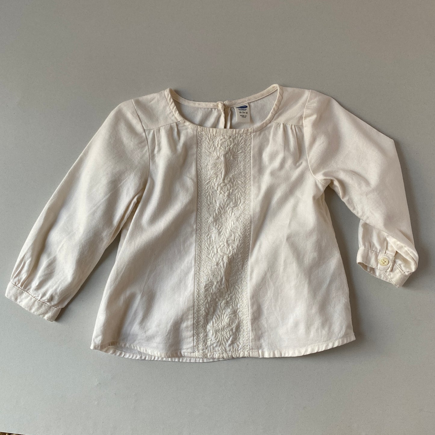 Light Cream Floral Embroidered Top (18/24M)