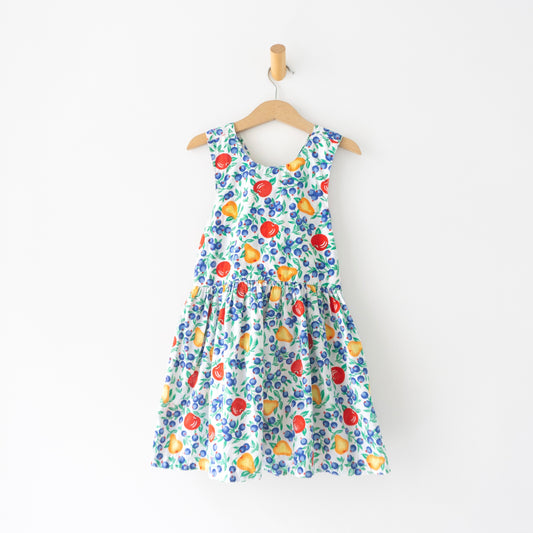 Osh-Inspired Vintage Fruits Cross-Back Dress (6Y)