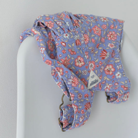 Retro OshKosh Periwinkle Floral Cord Skirtall (18-24M)