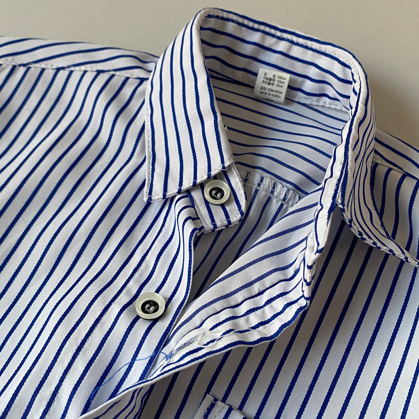 Blue Striped Button-Down Shirt (3/4Y)