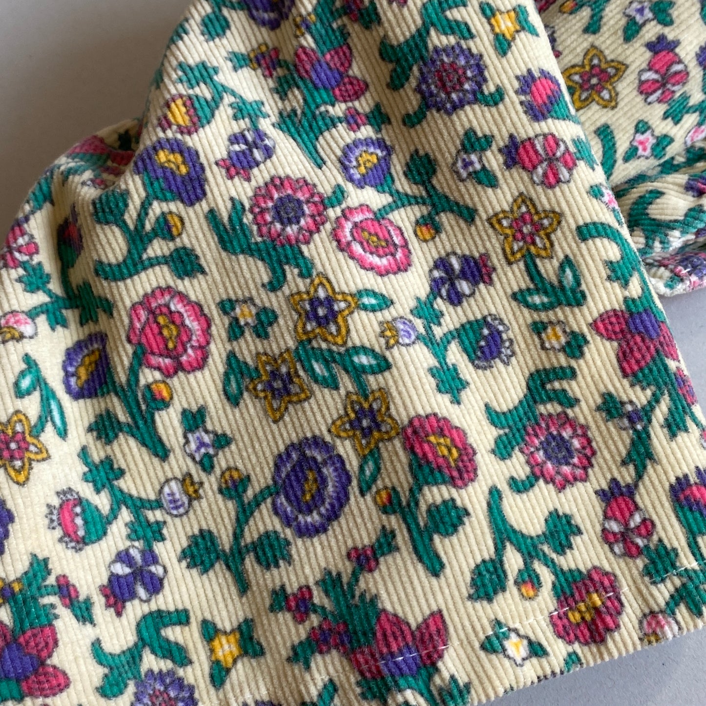 Vintage OshKosh Yellow Boho Floral Cord Skirtall (4T)