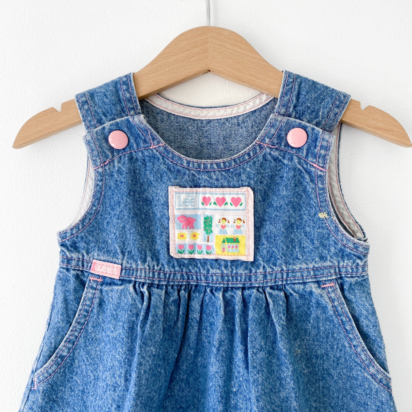 Vintage Lee Girls Medium Wash Denim Dress (12M)