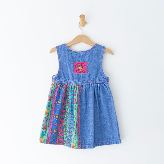 Rare Vintage Lee Sun Colorblock Denim Dress (4T)