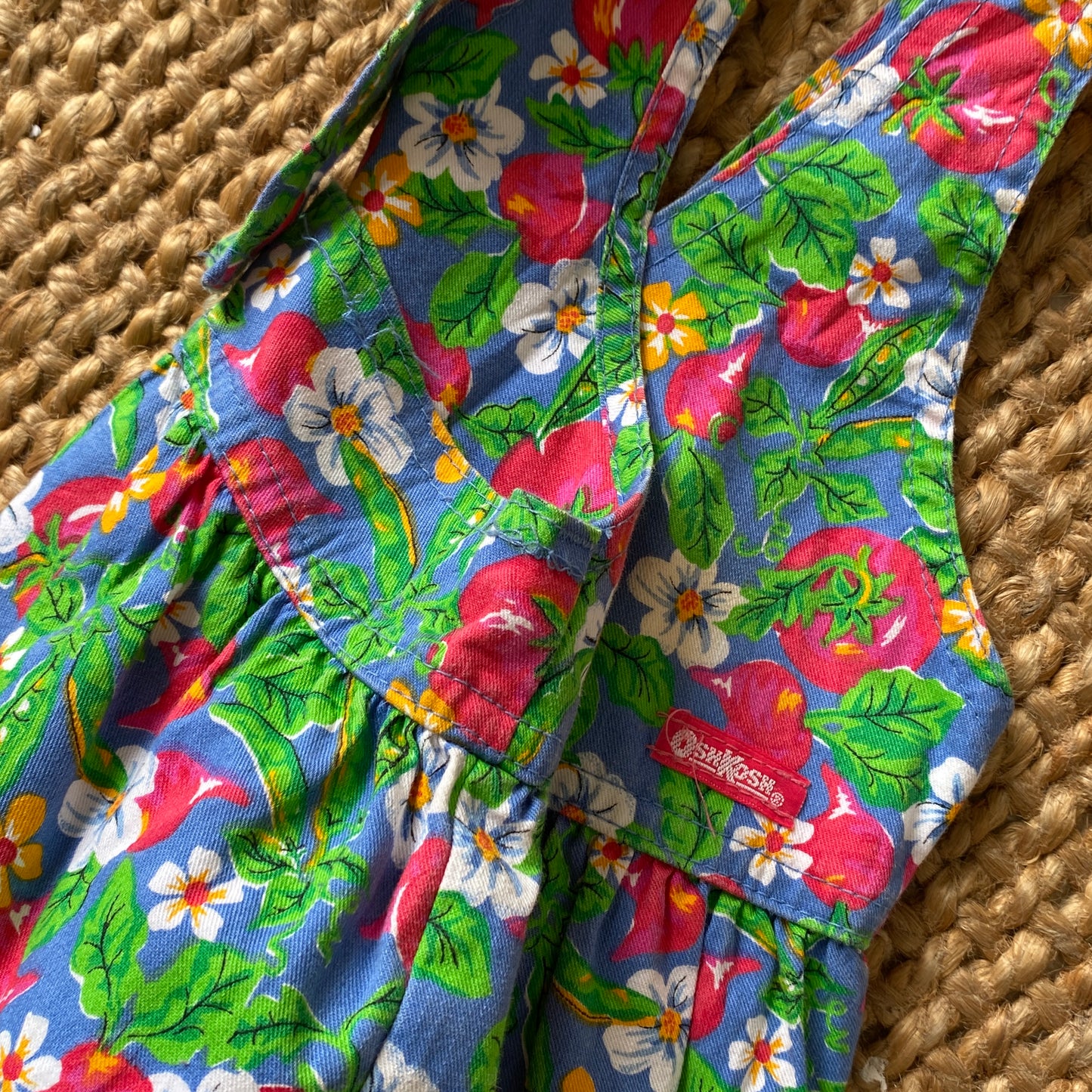 Vintage OshKosh Garden Button Up Romper (3T)