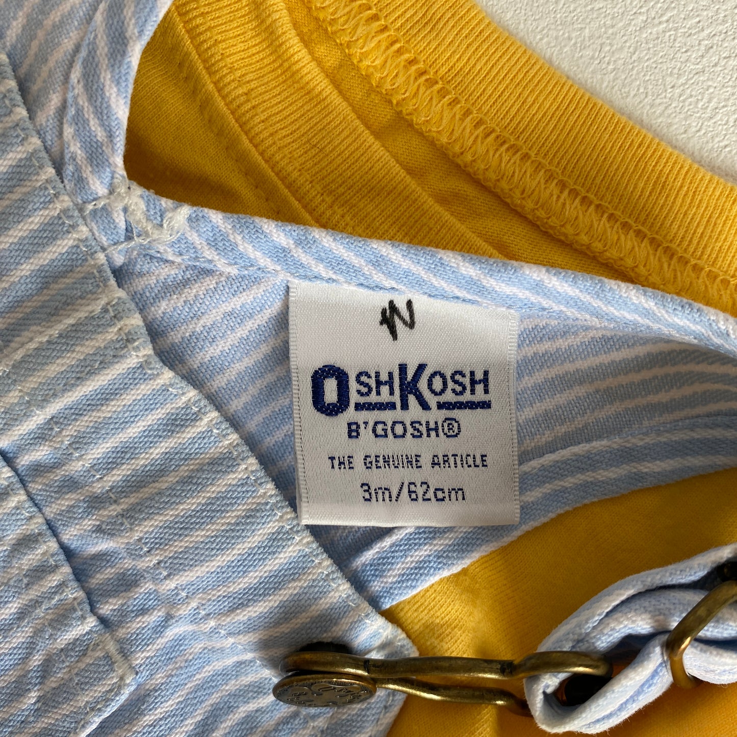 OshKosh Light Blue Denim Striped Overalls (3M)