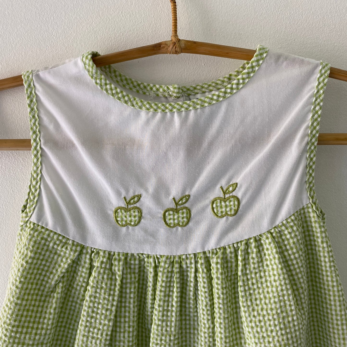 OshKosh Lime Green Checks Apple Dress (6Y)