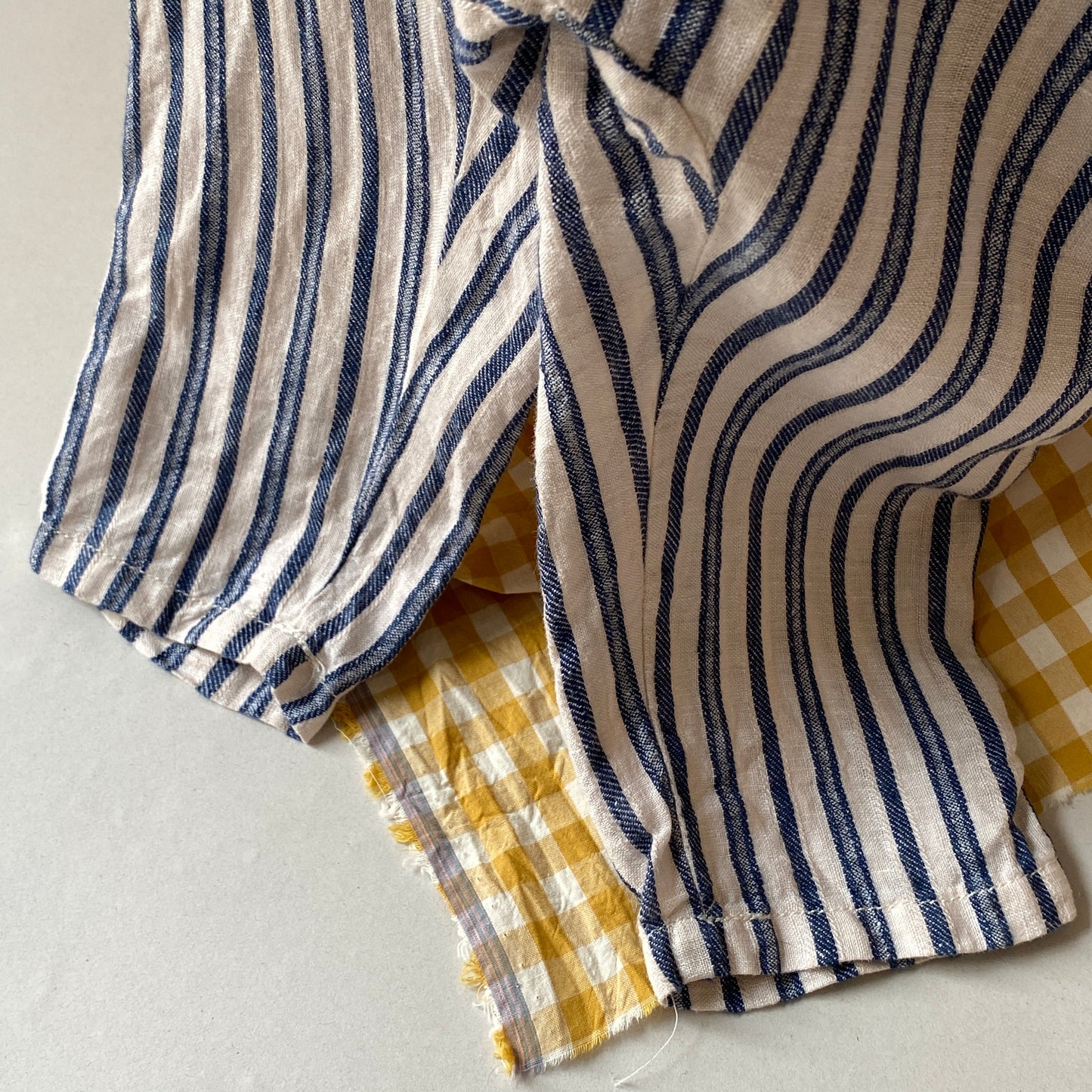 Blue Linen Striped Overalls (18/24M)