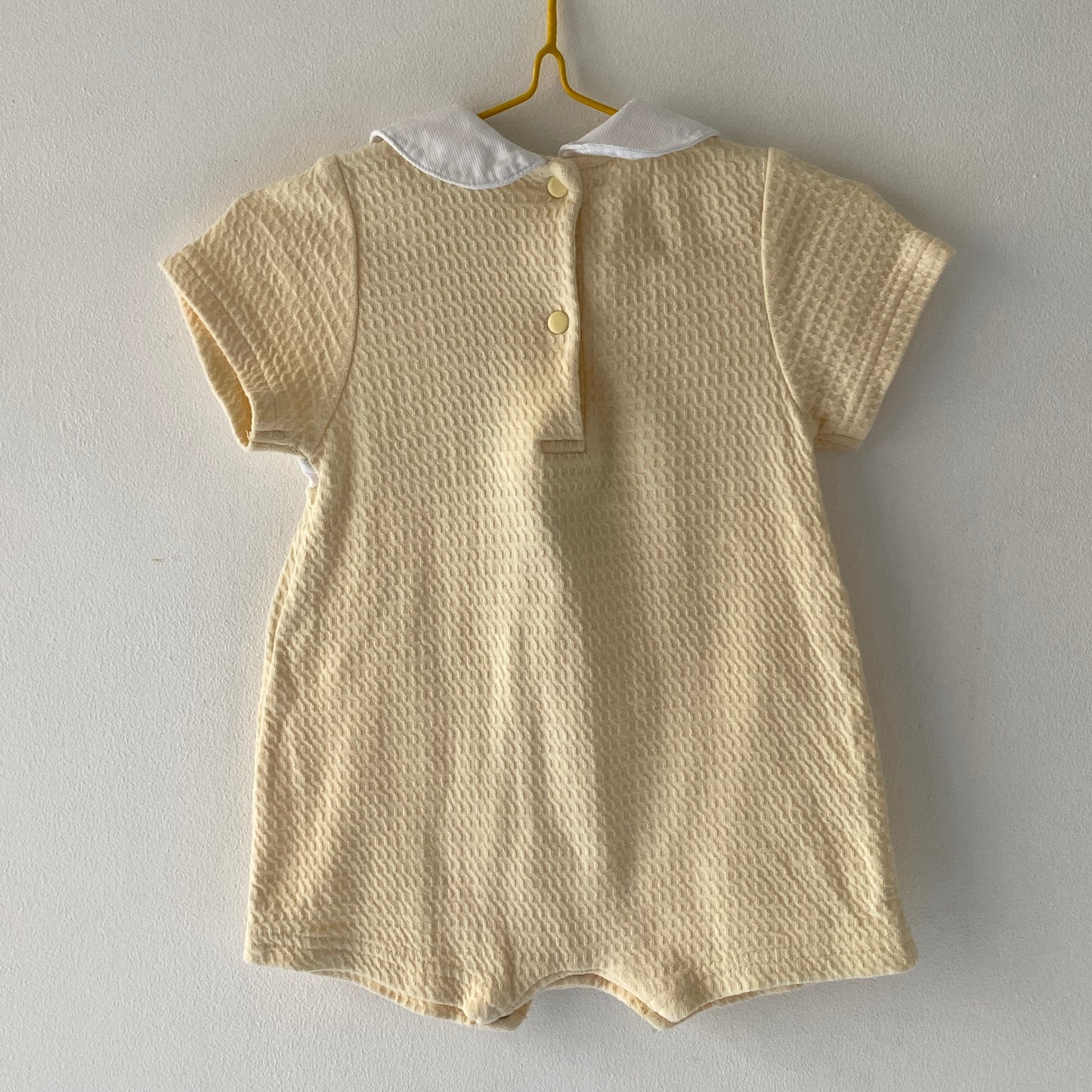 Vintage Light Yellow Peter Pan Collar Romper (6M)