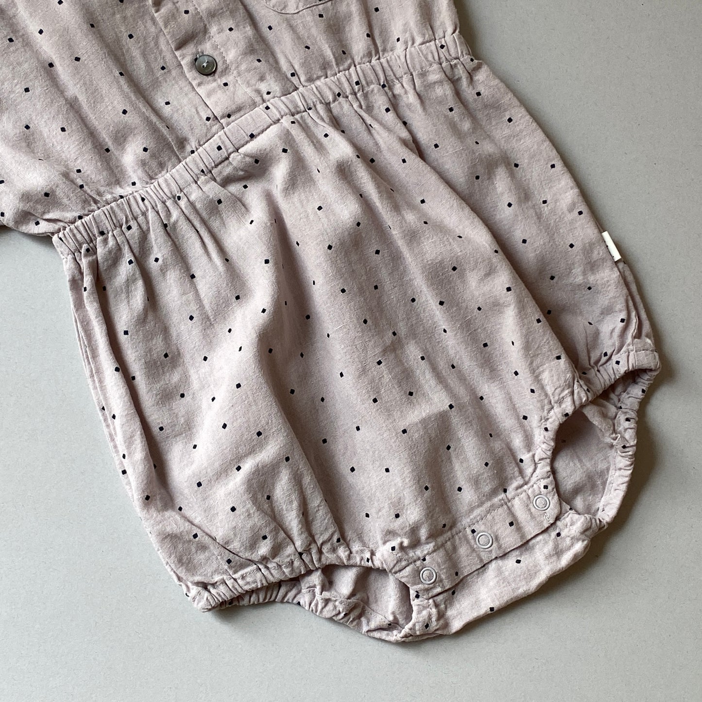 Notched Collar Grey/Mauve Bodysuit (18/24M)