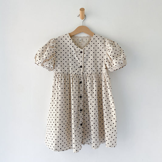 Dover White Polka Puff Sleeve Dress (5/6Y)