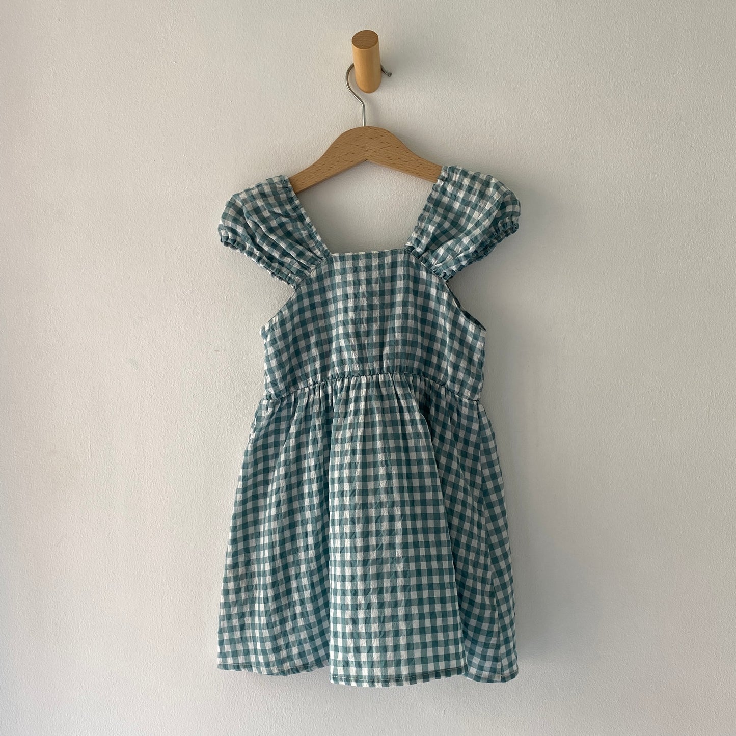 Gingham Teal Button-Front Dress (2/3Y)