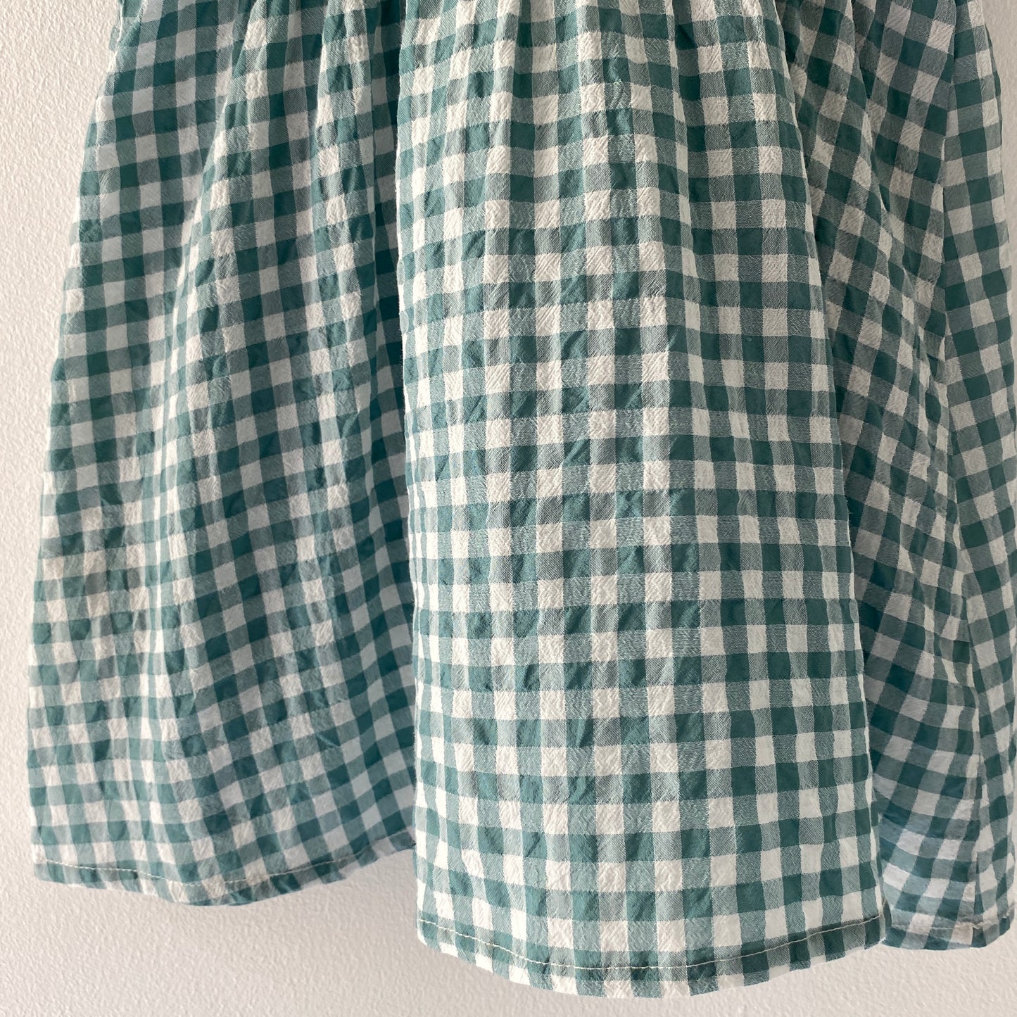 Gingham Teal Button-Front Dress (2/3Y)