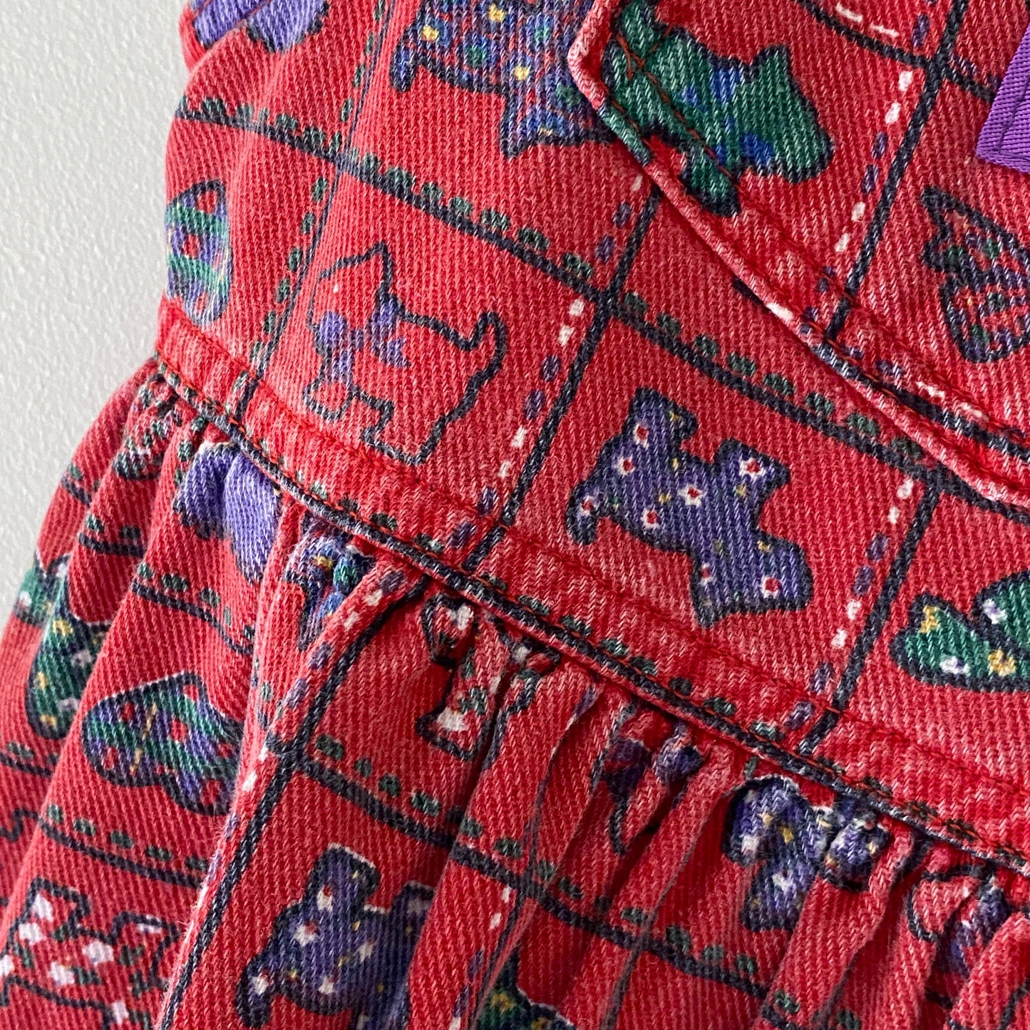 Vintage OshKosh Red Scottie Dog Bow Heart Dress (4T)