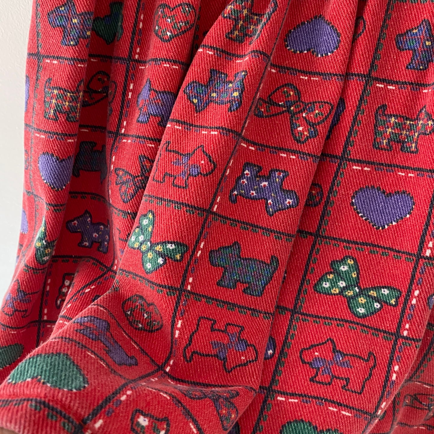 Vintage OshKosh Red Scottie Dog Bow Heart Dress (4T)