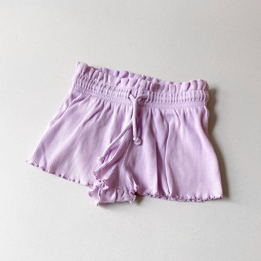 Lilac Ribbed Drawstring Shorts (1T)