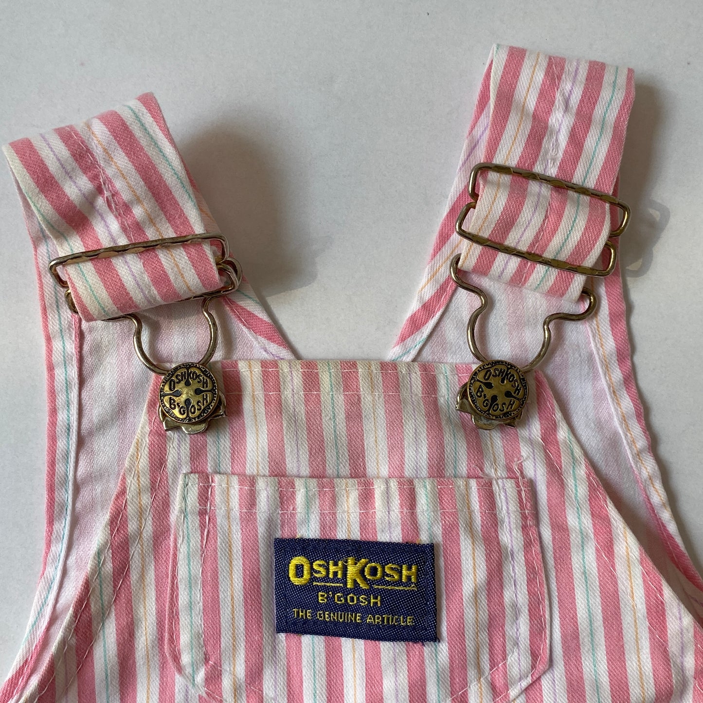 Vintage OshKosh Pastel Pink Stripe Overalls (3/6M)