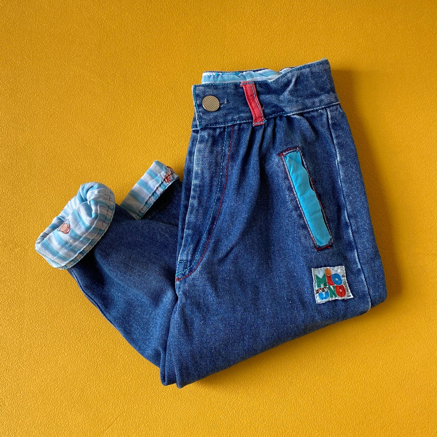 Vintage Colorblock Denim Bubble Jeans (2/3Y)