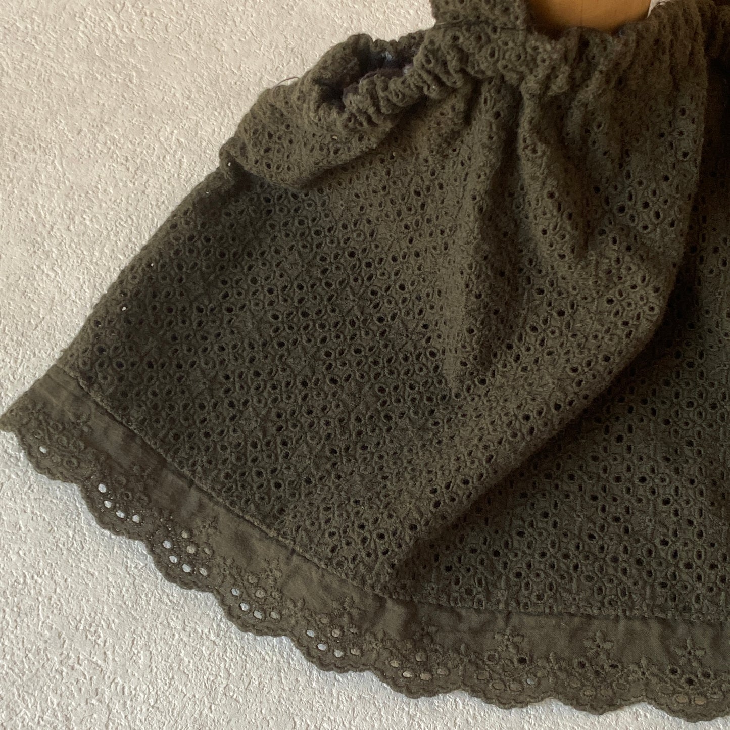 Seaweed Green Eyelet Crop Top (2/3Y)