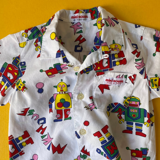 Multi-Colored Robot Button-Up Shirt (24M)