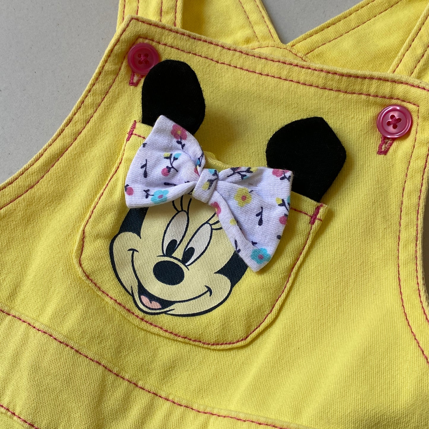Minnie Mouse Yellow Shortalls (18M)