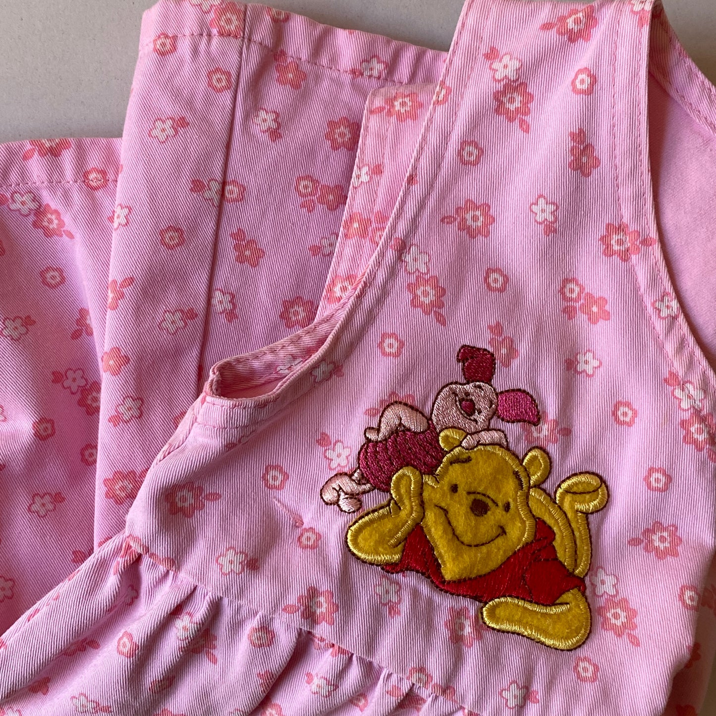 Pooh Piglet Pink Floral Tie-Side Dress (2T)