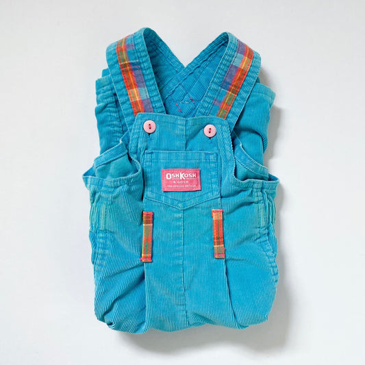 Vintage OshKosh Turquoise Cord Overalls (12M)