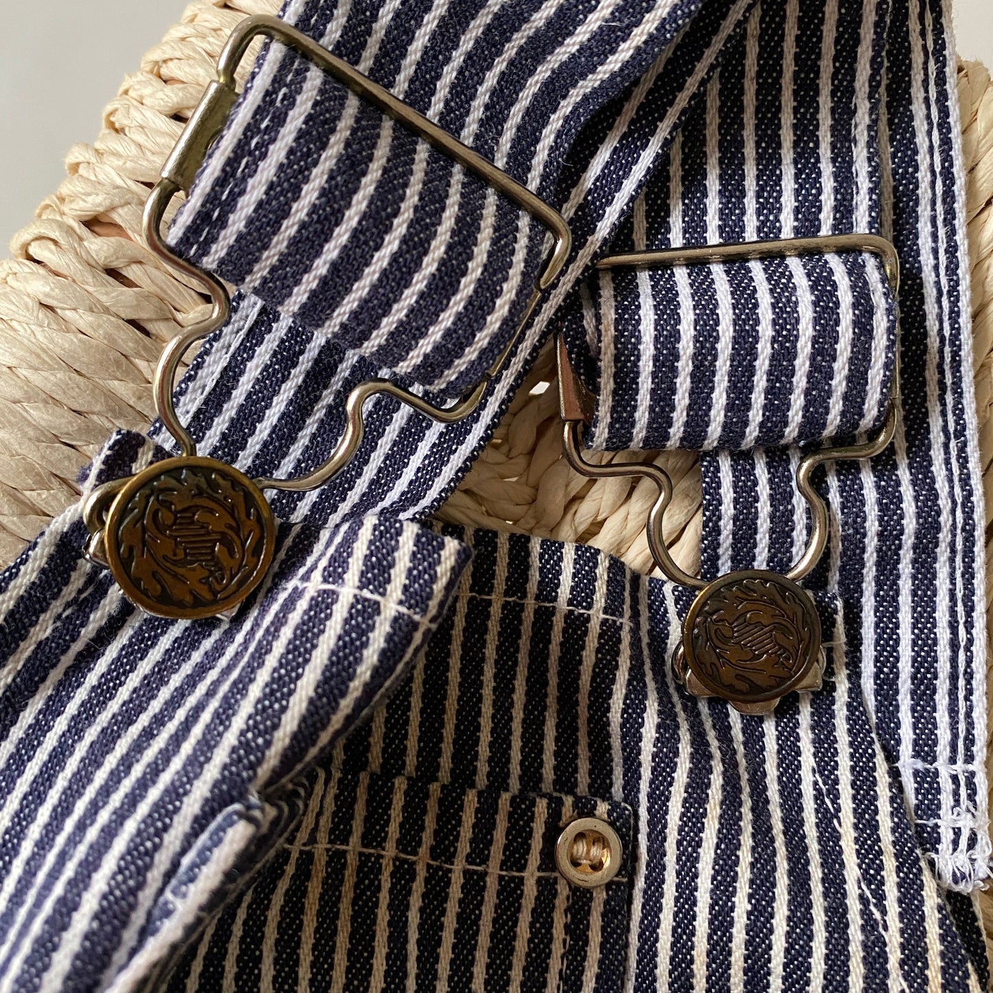 Vintage Blue Hickory Stripe Overalls (24M)