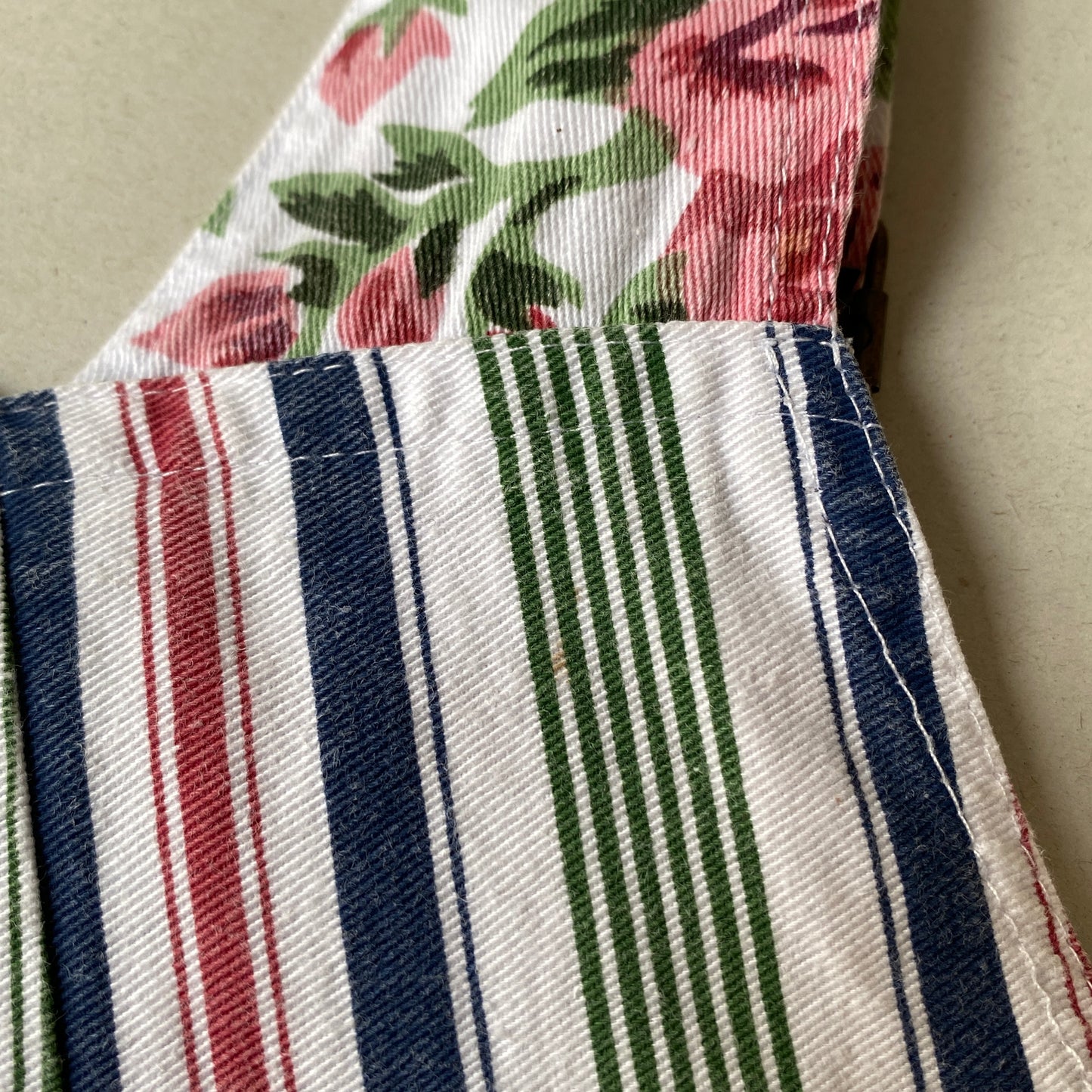 Vintage Stripe Floral Shortalls (12M)