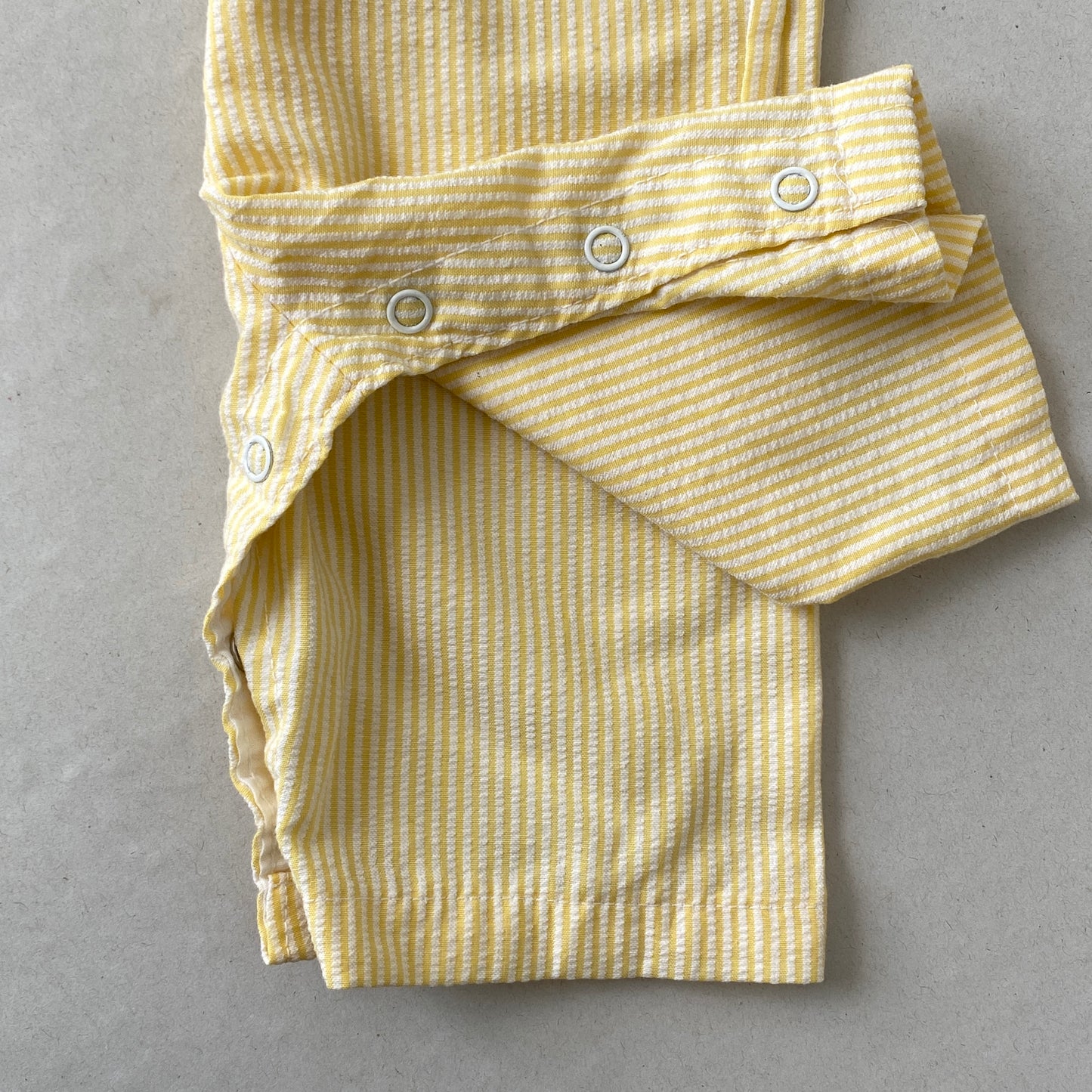 Vintage Yellow White Texture Romper (3-6M)