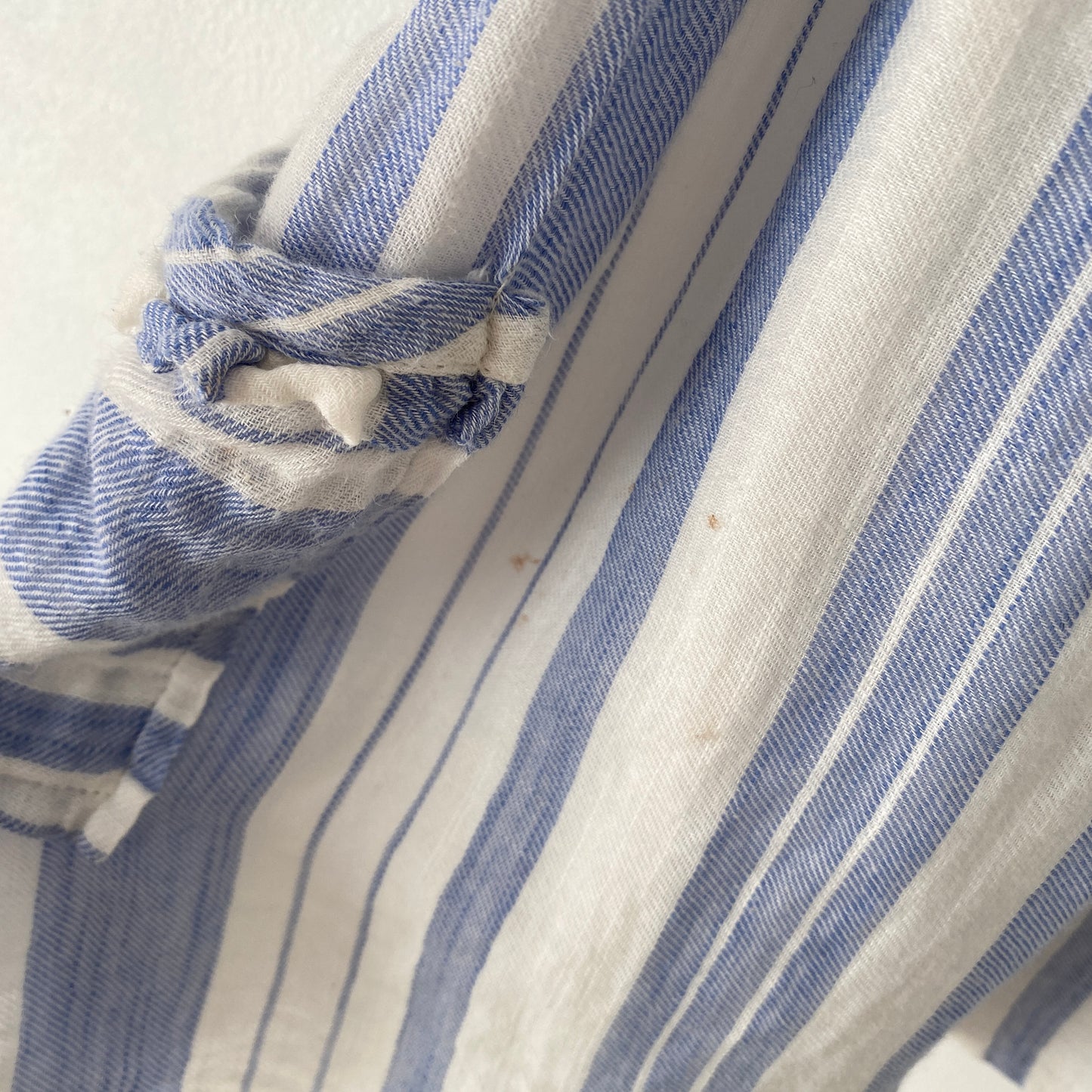 Blue White Stripe Linen Open Back Dress (7Y)