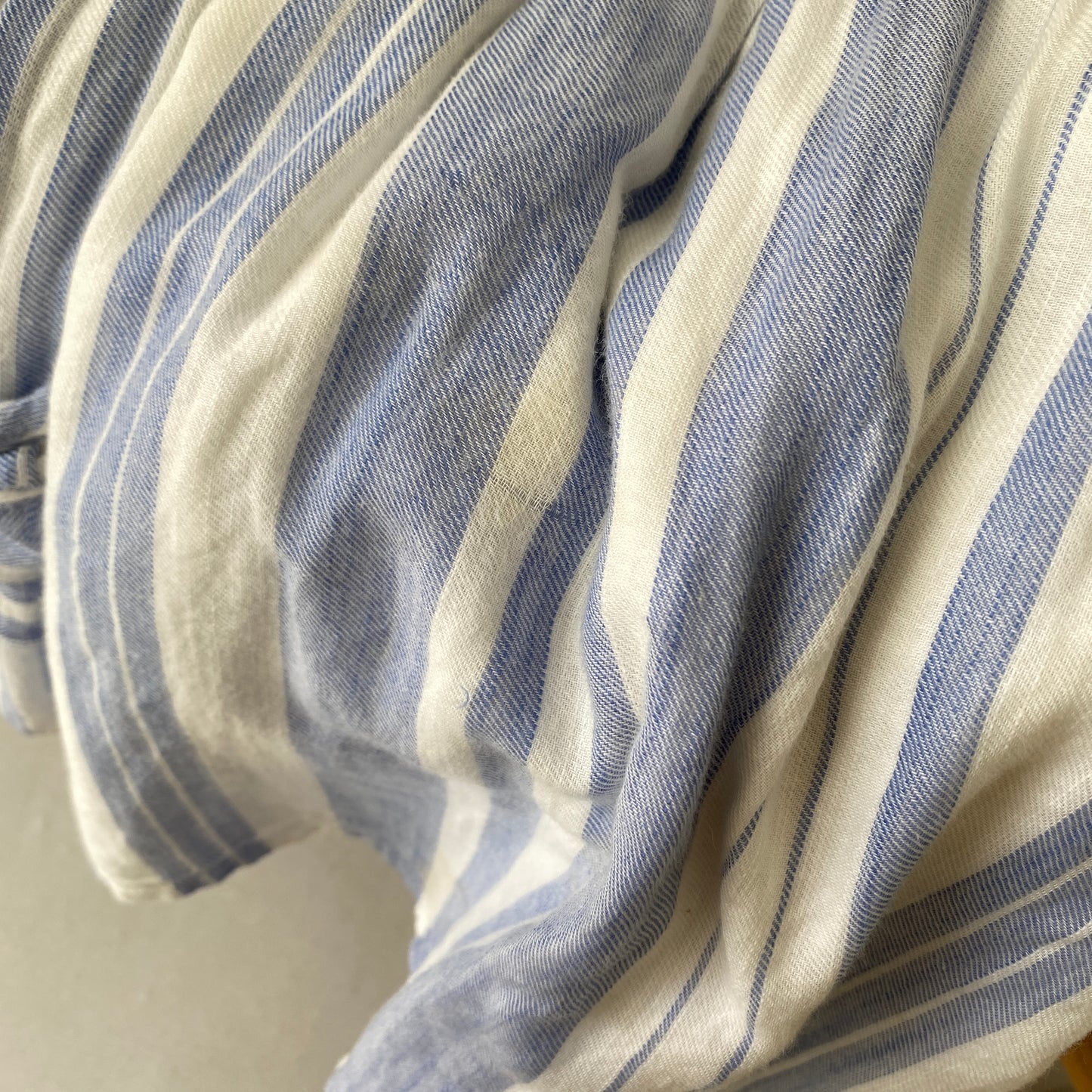 Blue White Stripe Linen Open Back Dress (7Y)