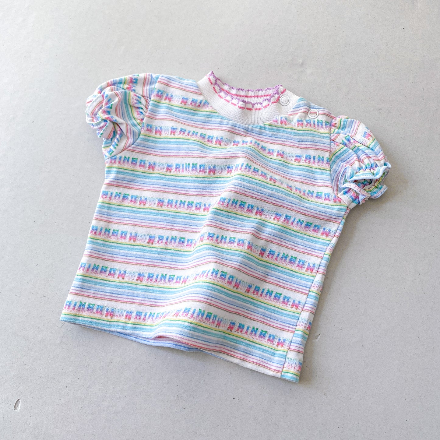 Vintage Rainbow Pastel Stripe Shirt (3-6M)