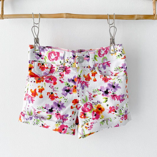 Floral Watercolor Cuffed Shorts (2T)