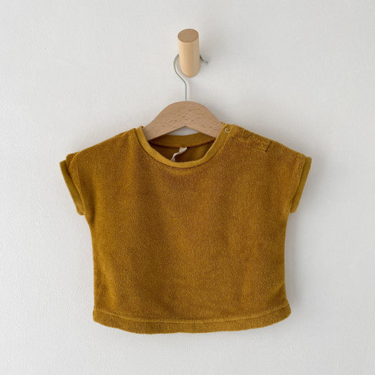 Boxy Honey Brown Terry Shirt (3-6M)